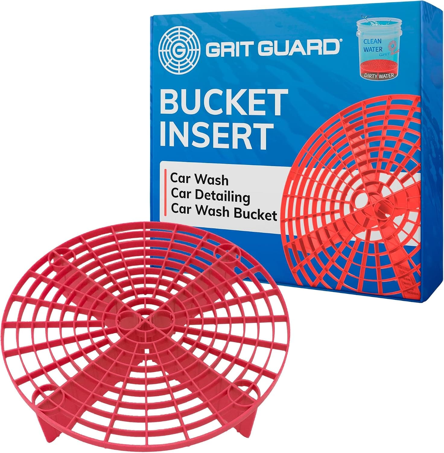 Grit Guard The Original Red Bucket Insert - 10" Diameter Car Wash Bucket Insert