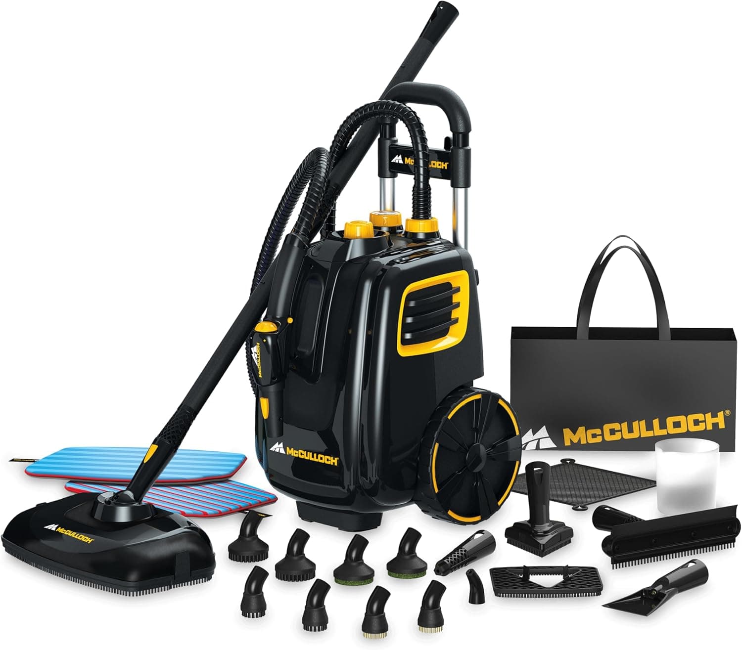 McCulloch MC1385 Deluxe Canister Steam Cleaner, 23 Accessories