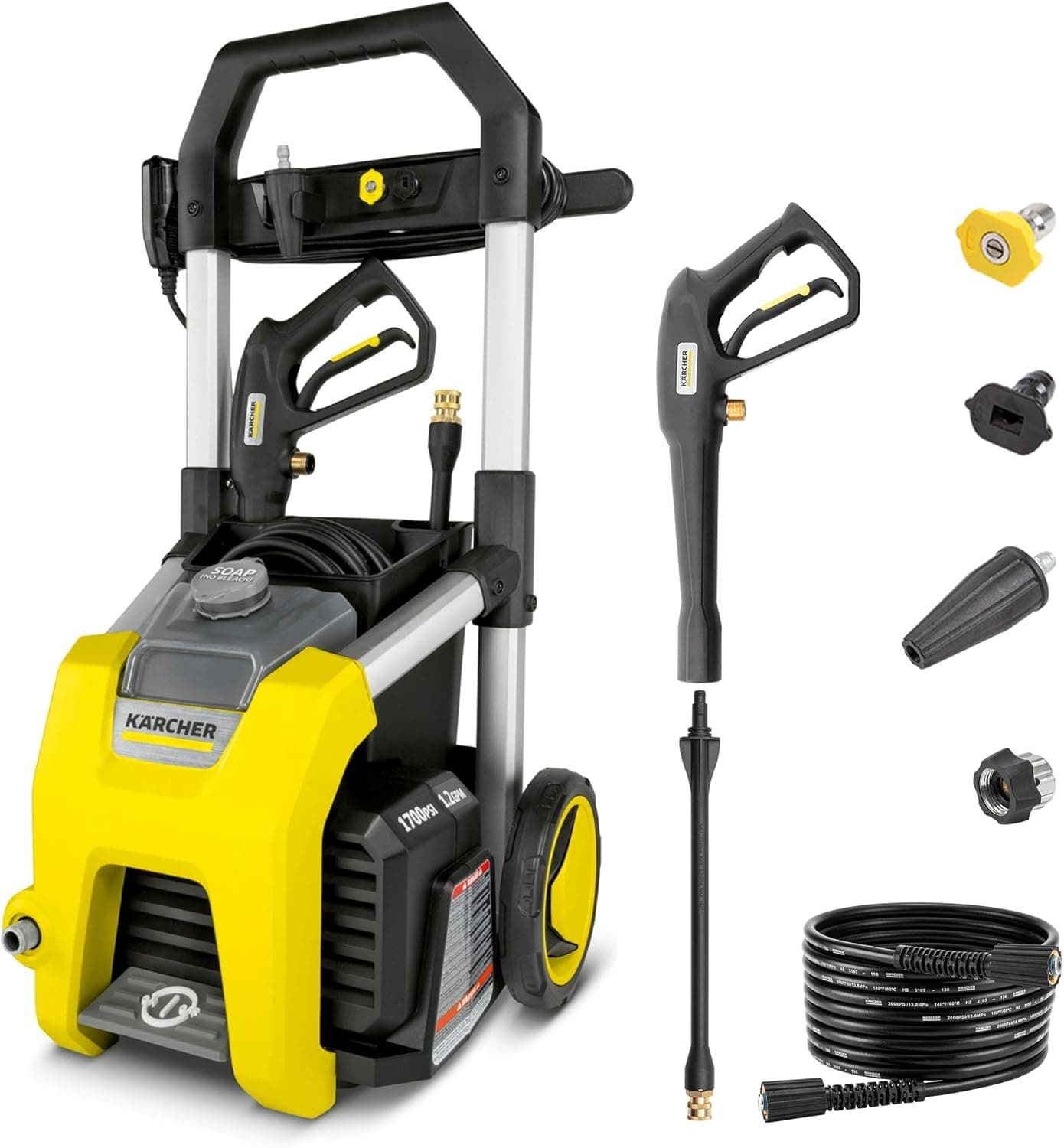 Karcher Pressure Washer K1700, CETA Certified, 3 Spray Nozzles, Detergent Tank, 1.2 max. GPM