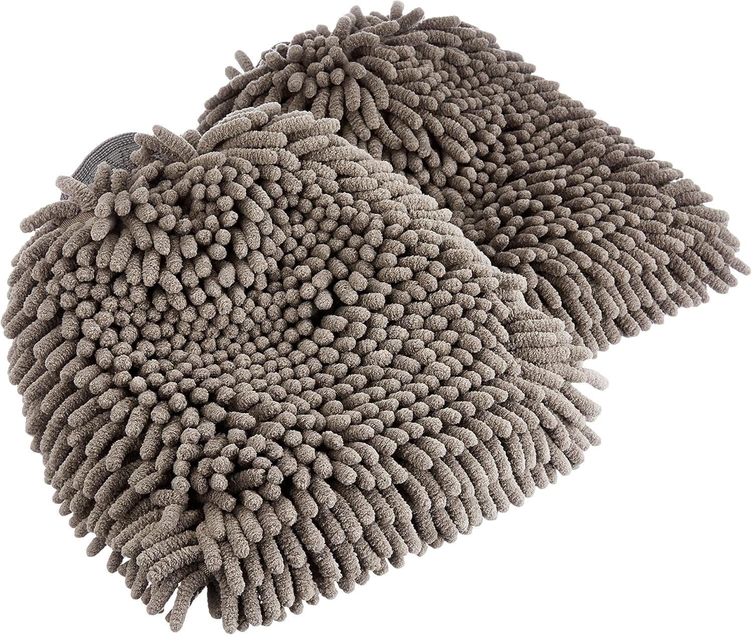 Amazon Basics Absorbent Microfiber Car Wash Drying Mitts, 2 Pack, Gray
