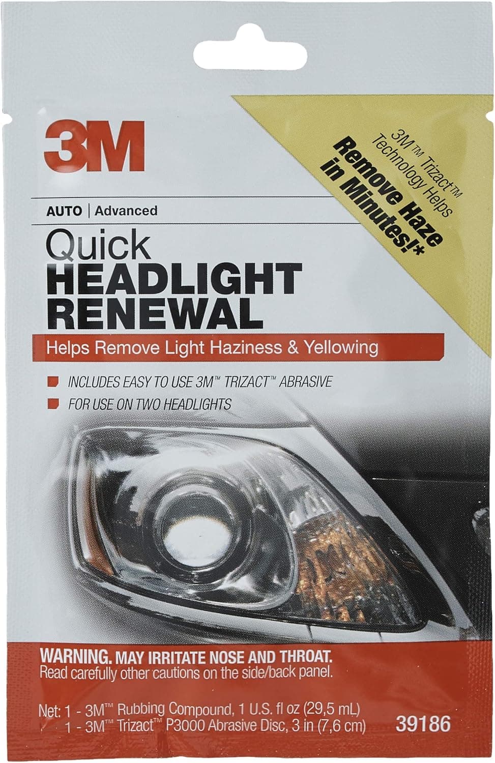 3M 39186 Quick Headlight Renewal, 1 Sachet