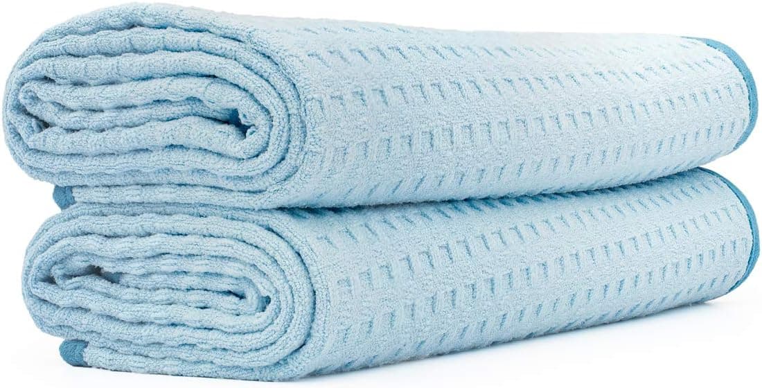 The Rag Company Dry Me A River Korean 70/30 Microfiber Waffle-Weave Drying Towels, 20x40 (2-Pac