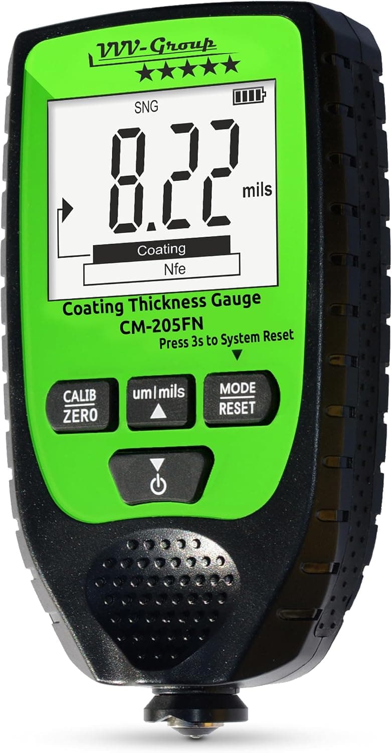 Paint Thickness Gauge CM-205FN for Cars, Auto Fe/NFe Detection, 0-1500 μm