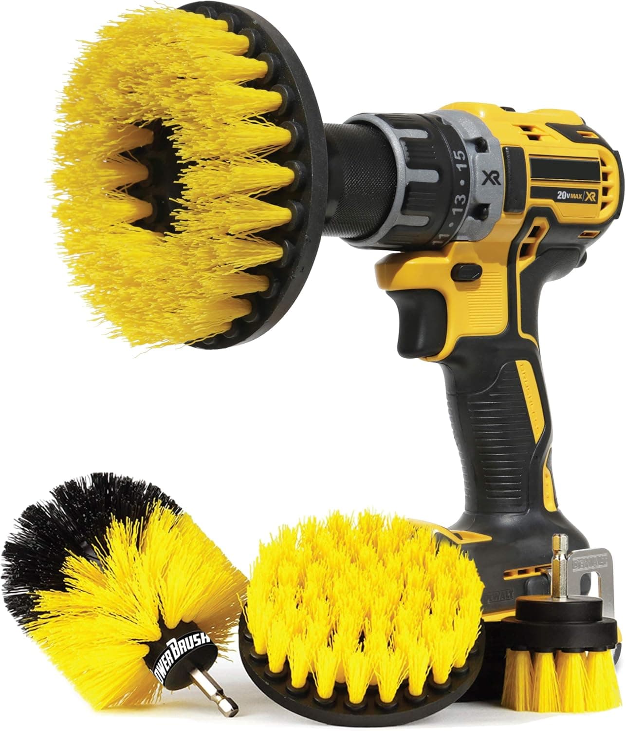 Wheel Brush Kit for Tire and Rim Cleaning, 4 pc Drill Brush Car Detailing Attachment Set