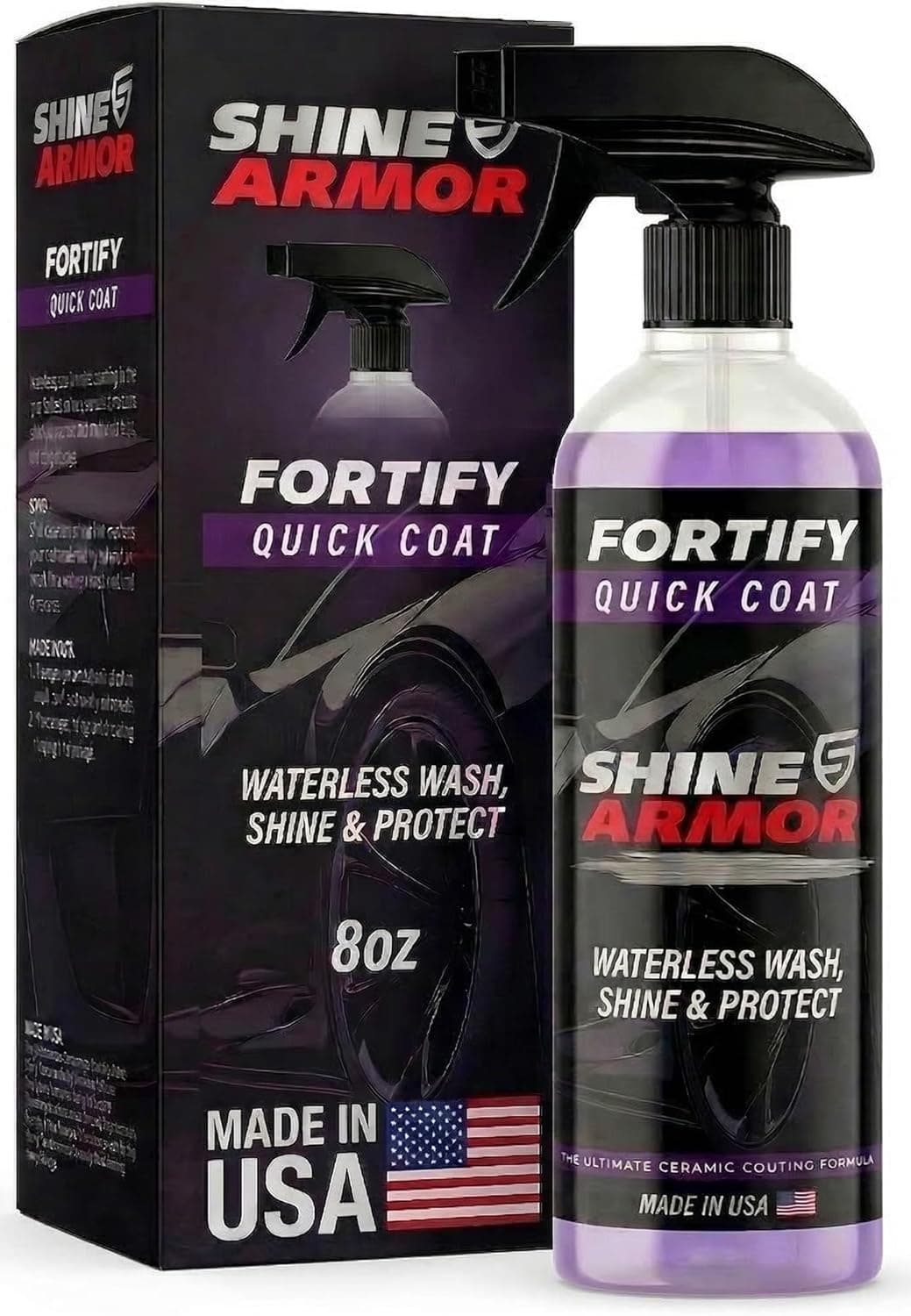 SHINE ARMOR Fortify Quick Coat 8oz Ceramic Waterless Detailer Spray