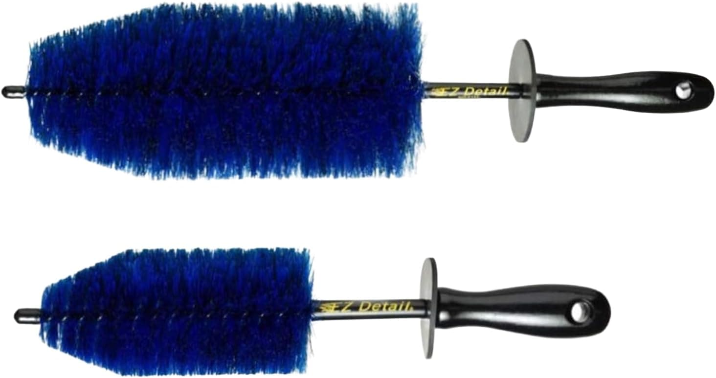 EZ Detail Big and Little Brush Combo - Wheel Rim Cleaner, Non-Scratch Auto Detailing Tool