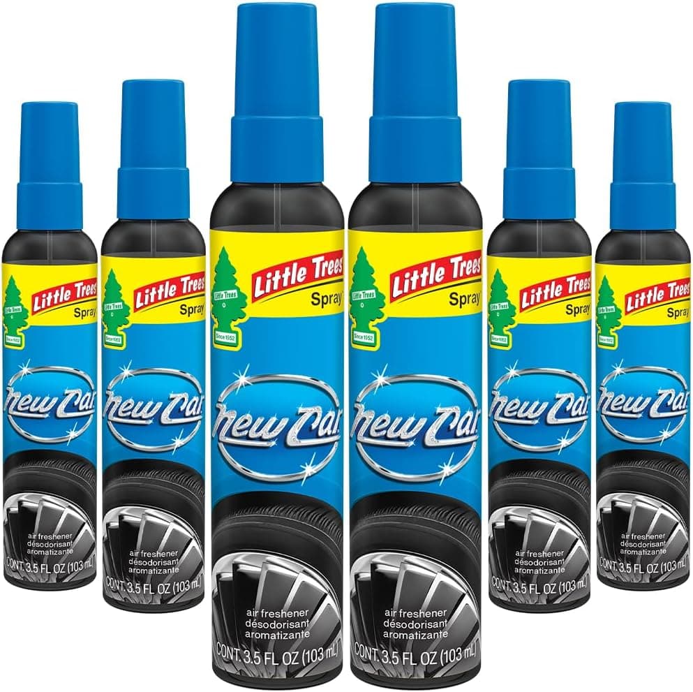 LITTLE TREES Car Air Freshener Spray, New Car Scent, 6-Pack