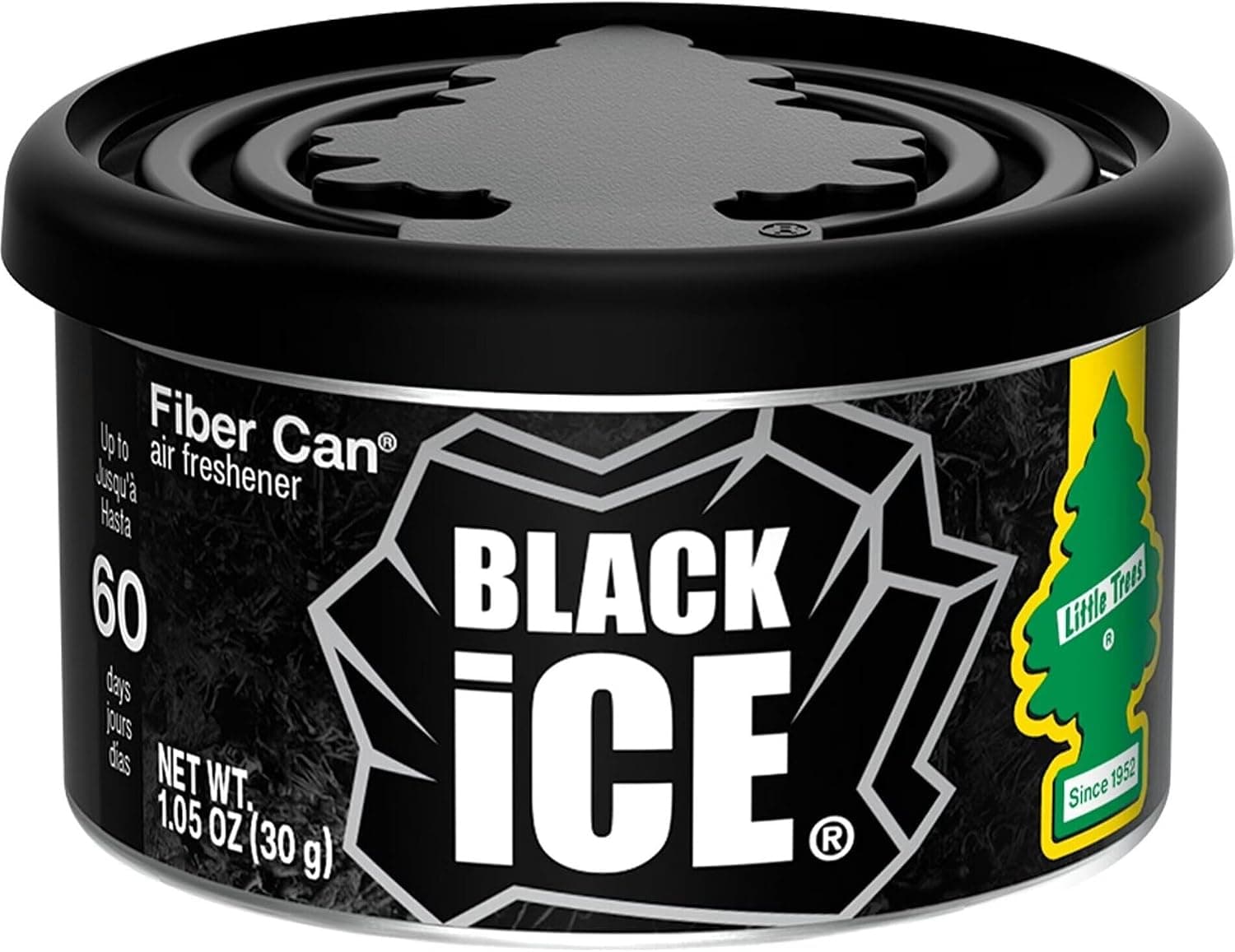 Little Trees Fiber Can Air Freshener, Black Ice, Pack of 6