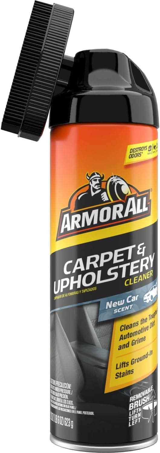 Armor All Carpet and Upholstery Cleaner Spray, Car Upholstery Cleaner for Tough Stains, 22 Fl Oz
