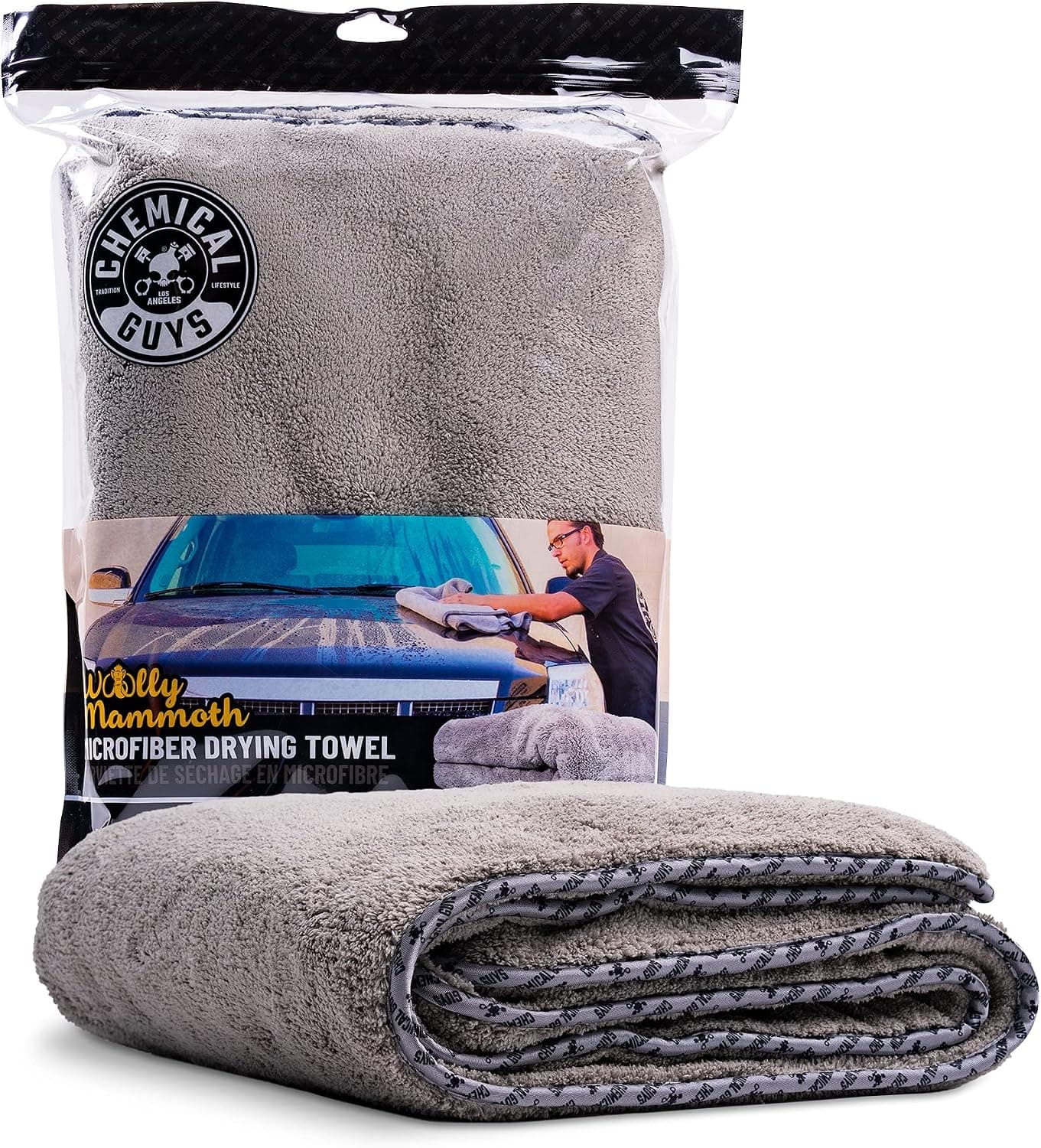 Chemical Guys Woolly Mammoth Large Microfiber Drying Towel, 36x25, Gray
