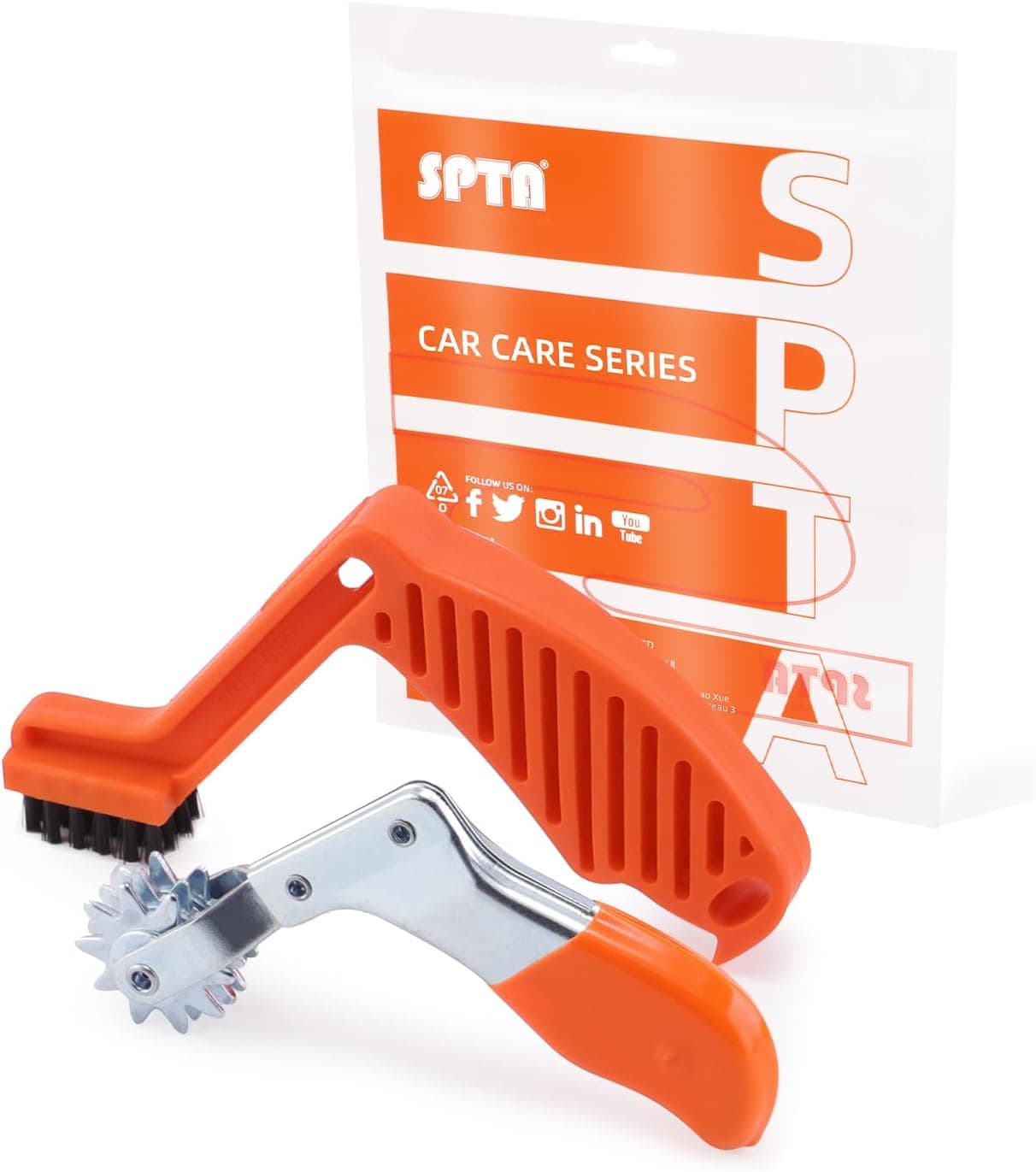 SPTA Polishing Pad Conditioning Brush, Polishing Spur Tool Set, Wool Buffing Pad Cleaning Spur + Foam Pad Brush