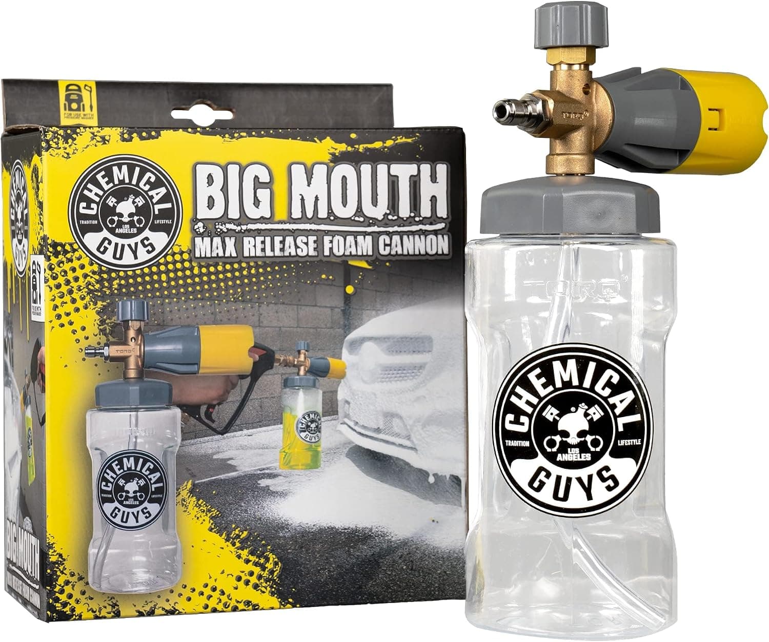 Chemical Guys Big Mouth Max Release Foam Cannon for Pressure Washer, 34 oz Bottle