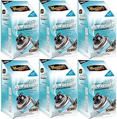 Meguiar's Whole Car Air Re-Fresher Odor Eliminator Mist, New Car Scent, 6-Pack