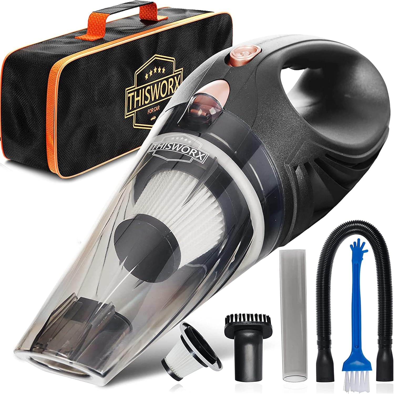 ThisWorx Cordless Car Vacuum - Portable Handheld w/ Rechargeable Battery, 60W
