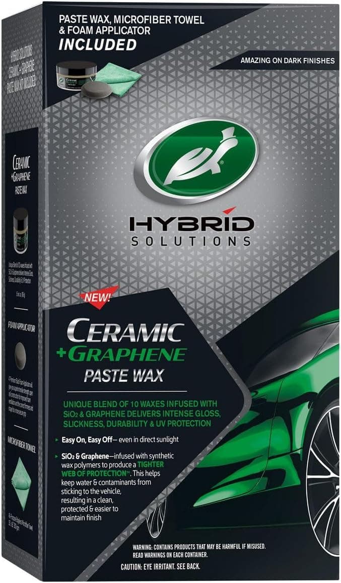 Turtle Wax Hybrid Solutions Ceramic + Graphene Paste Wax with Microfiber & Applicator