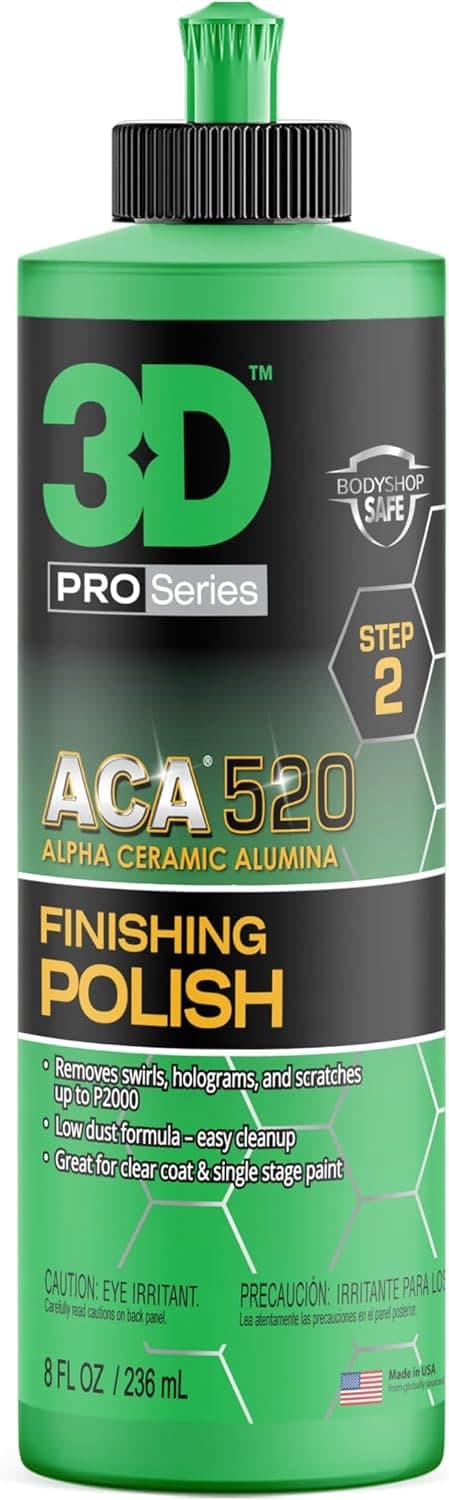 3D ACA 520 Finishing Polish 8 oz, Step 2 Body Shop Finishing Polish