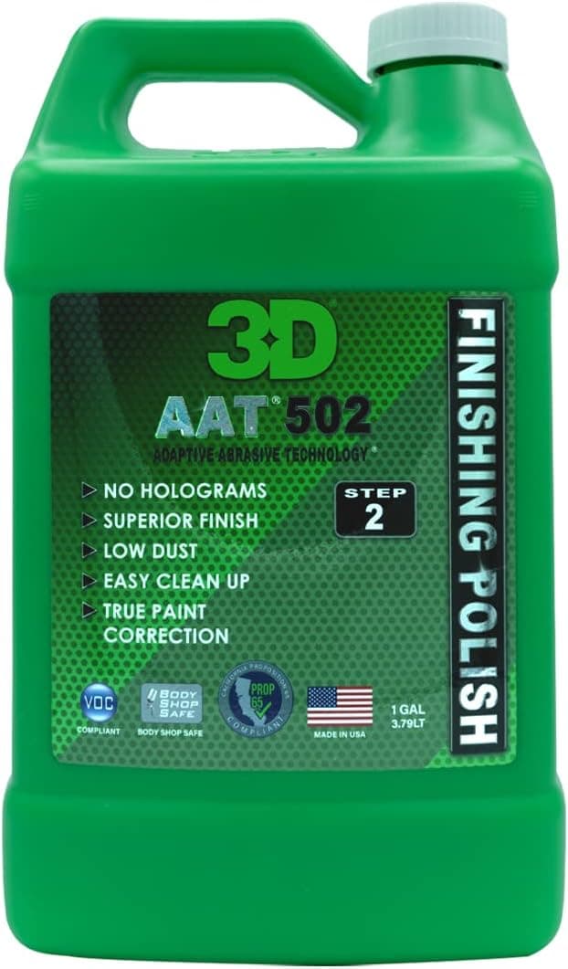 3D AAT 502 Finishing Polish 8 oz, Step 2 Body Shop Finishing Polish