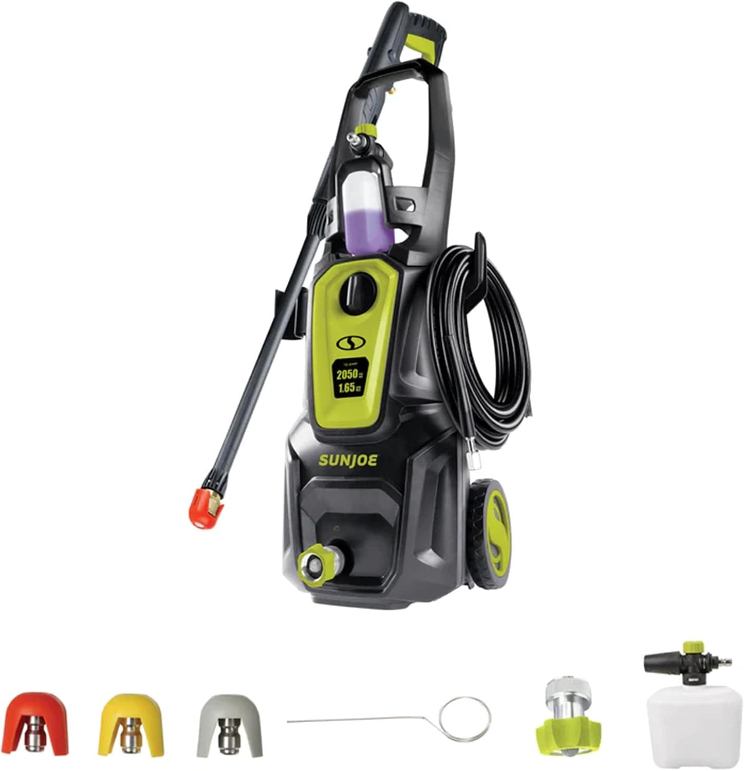 Sun Joe SPX2680-MAX Electric Pressure Washer w/ Foam Cannon & Extension Wand, 1600 PSI, 1.1 GPM, 13-Amp