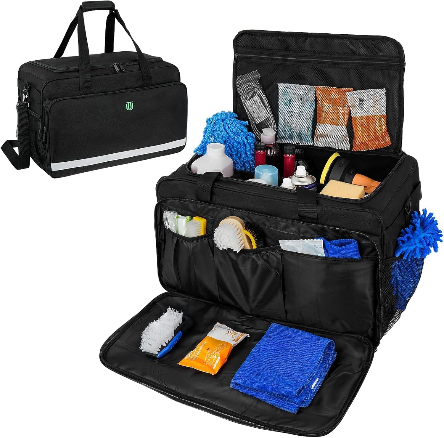 Jaffzora Large Car Detailing Bag Cleaning Caddy Trunk Organizer