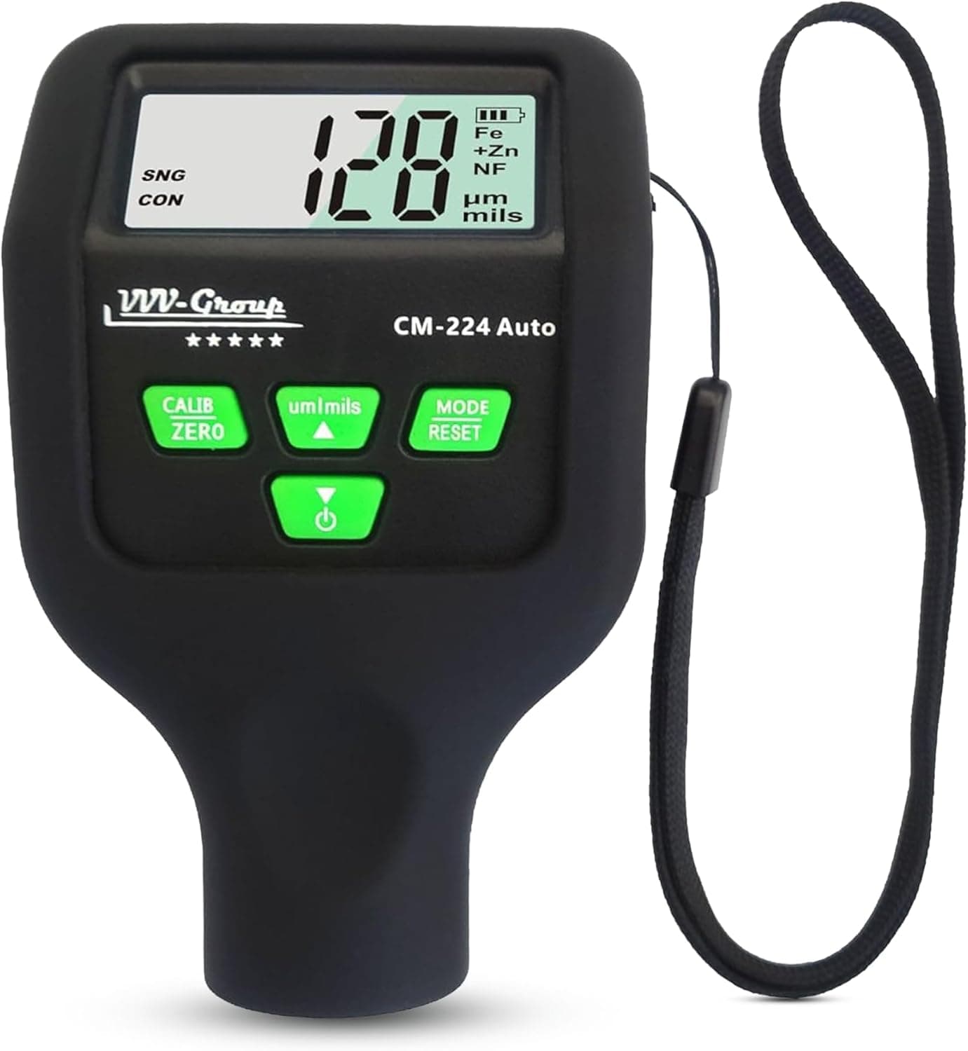 Paint Thickness Gauge CM-224 Auto, Digital Coating Meter, Fe/Al/Fe+Zn Detection