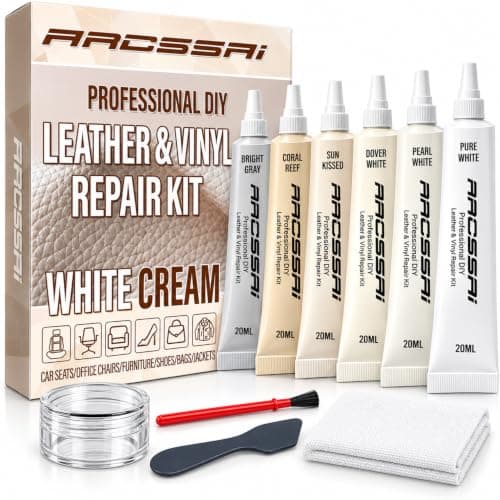 ARCSSAI White Leather Repair Kit & Vinyl Repair Kit for Car & Boat Seats