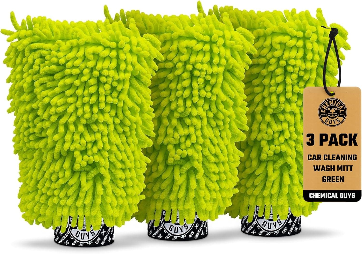 Chemical Guys MIC49303 Chenille Premium Scratch-Free Microfiber Wash Mitt (3 Pack)