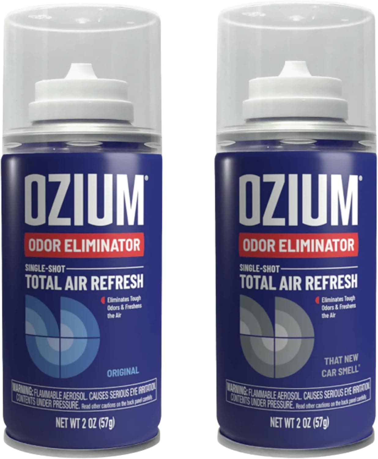 Ozium Air Sanitizer 2 oz Car Fogger, Single-Shot Smoke Odor Eliminator, 2 Pack Variety