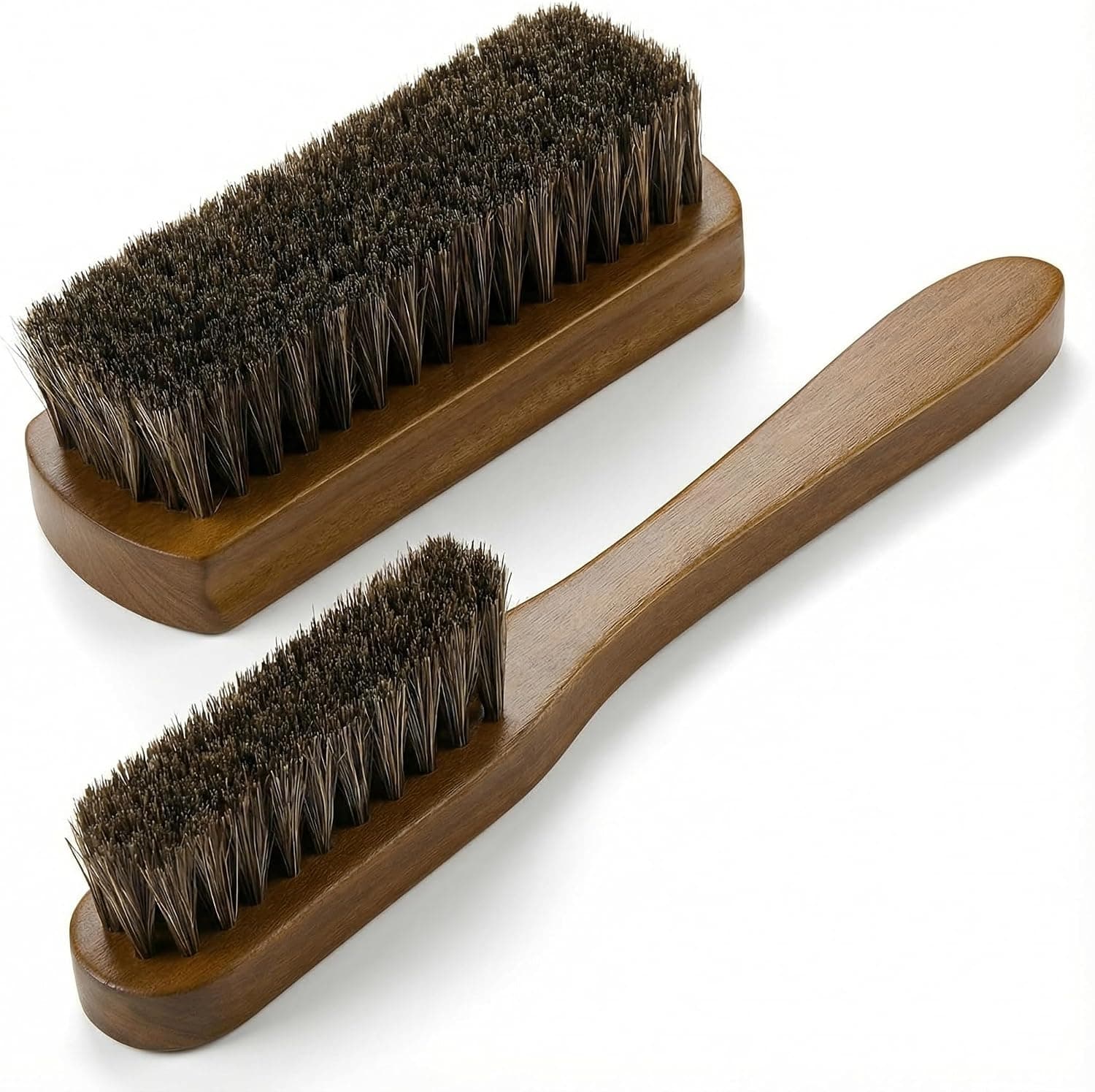 TAKAVU Leather & Upholstery Cleaning Brush Set, 100% Horse Hair Bristle, Soft Car Detailing Bru