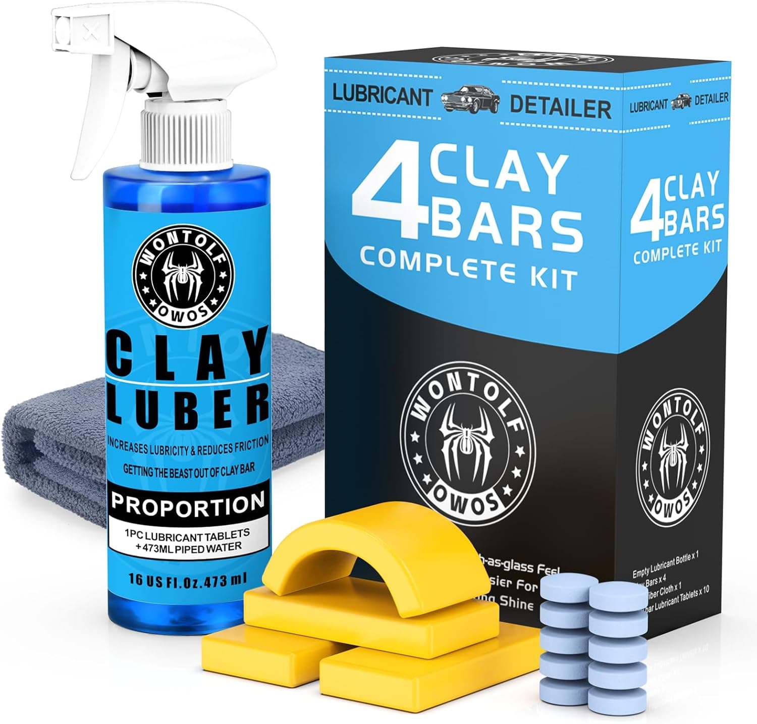 Wontolf Clay Bar Kit, Complete Auto Detailing Clay Bars & Luber