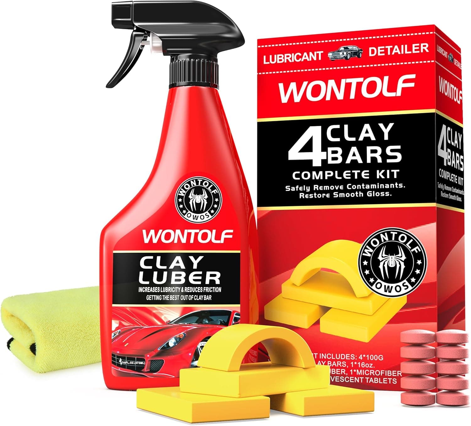 Stemni Heavy Duty Car Clay Bars Auto Detailing Clay Luber Kit