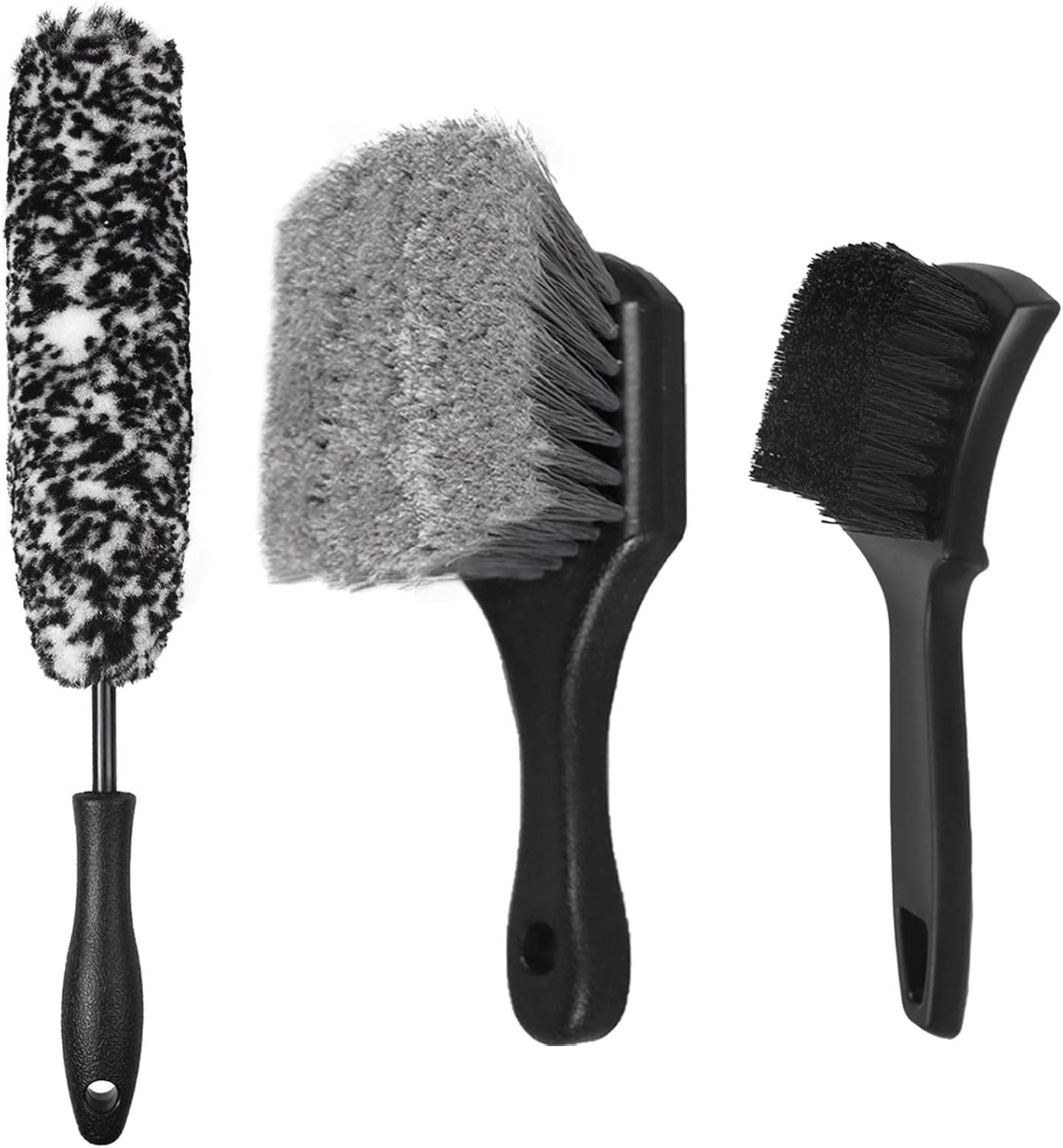 Car Wheel & Tire Brush Set, Soft & Stiff Bristle Cleaning Brush, Rim Brush for Car Exterior