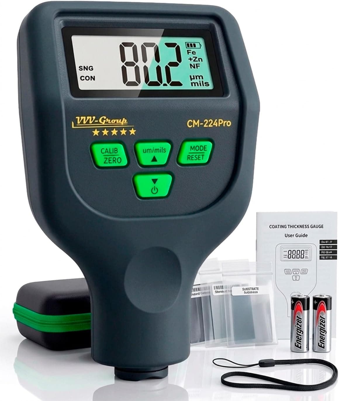 Paint Thickness Gauge CM-224Pro, 0-1500µm, Fe/NFe/Zn Auto Detection, Auto Calibration