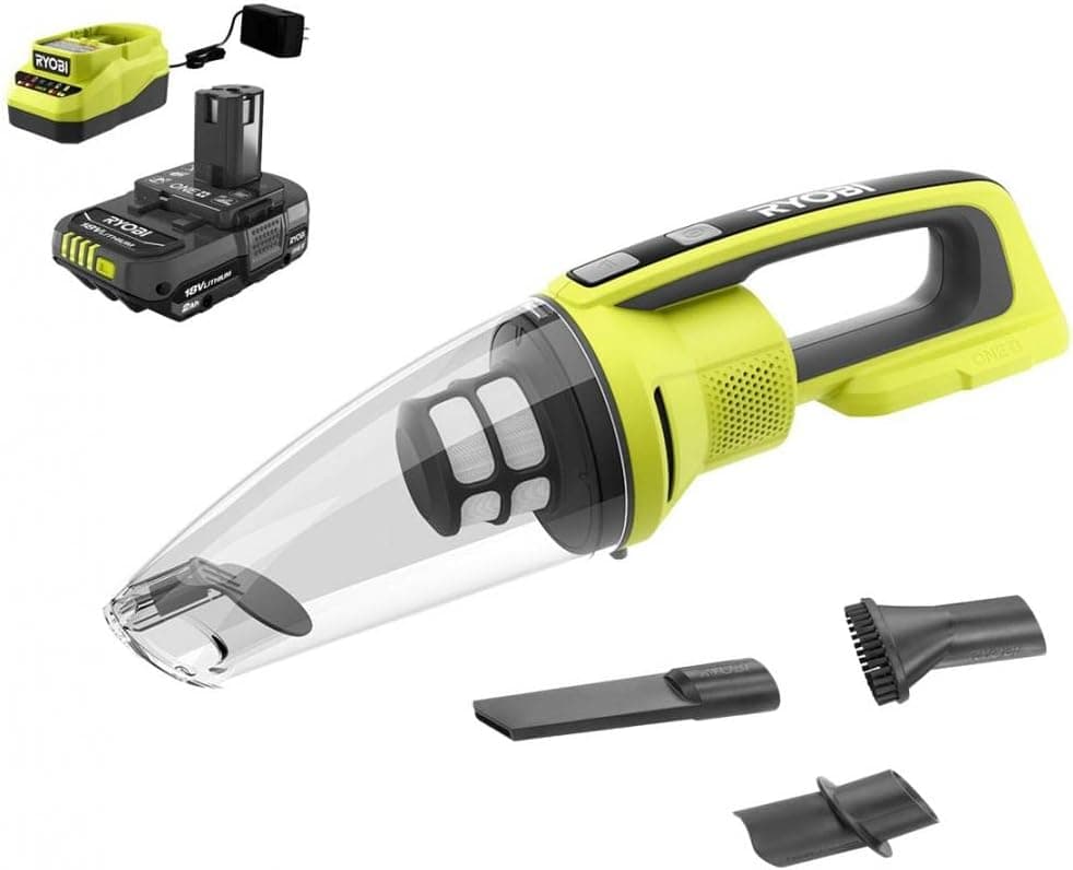 RYOBI ONE+ 18V Cordless Hand Vacuum Kit (Battery + Charger)