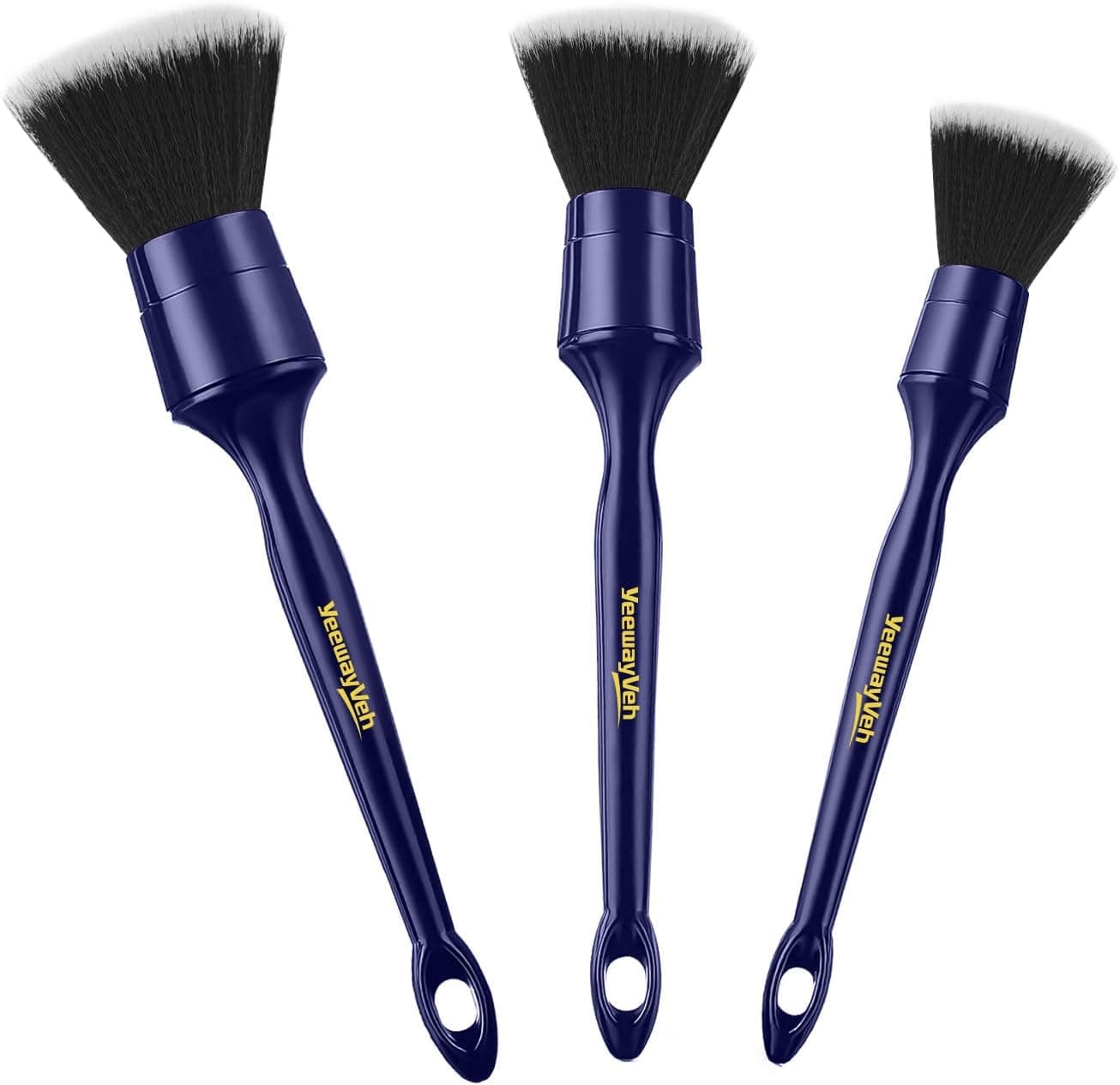 YeewayVeh Car Detailing Brush Set, 3PCS Ultra Soft No Scratch Detail Brush for Dashboard, Vents
