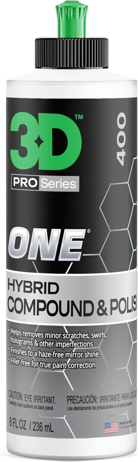 3D One Car Scratch & Swirl Remover Hybrid Rubbing Compound & Polish, 16 oz