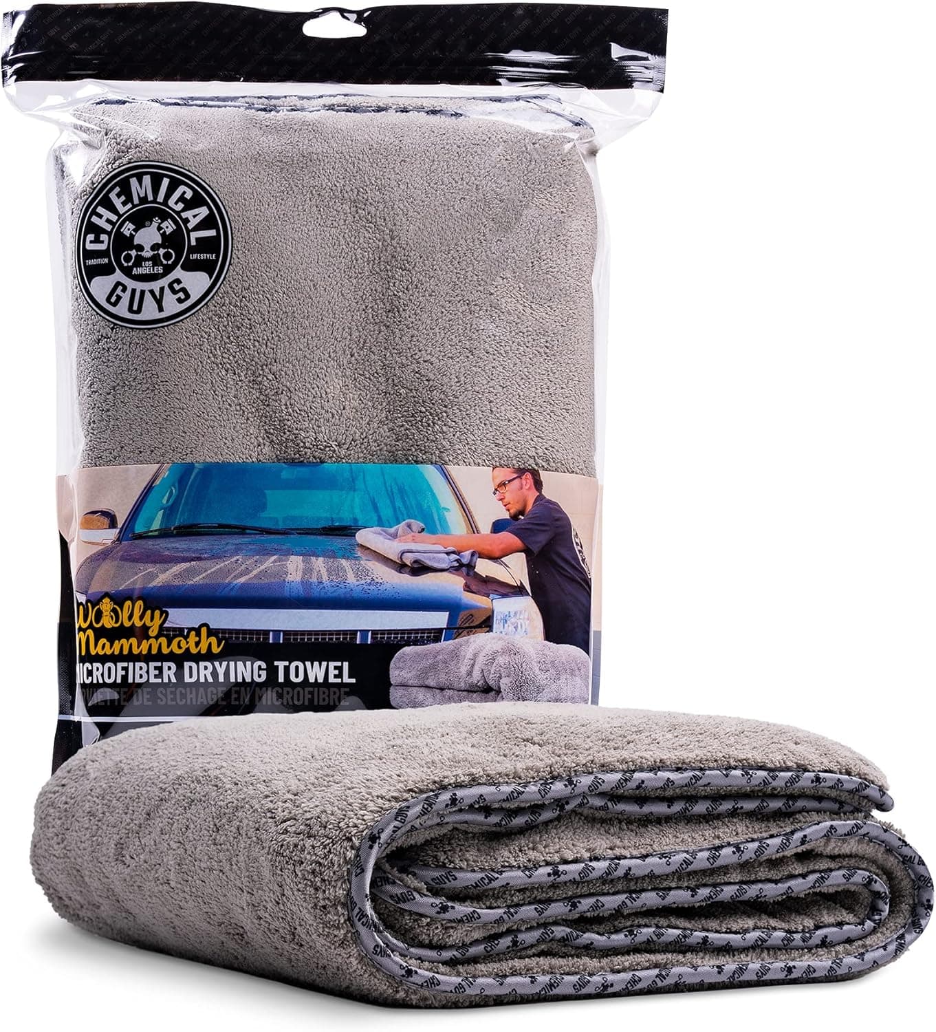 Chemical Guys Woolly Mammoth Large Microfiber Drying Towel, 36x25, Gray