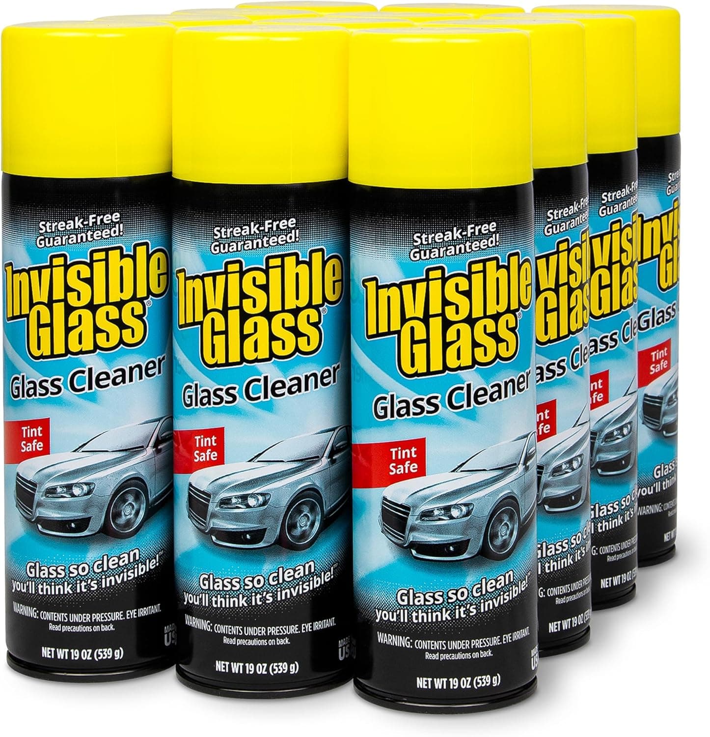 Invisible Glass 91164 Premium Glass Cleaner, 19 Oz Aerosol, 12-Pack