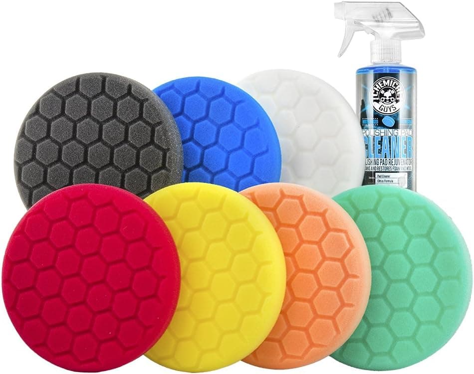 Chemical Guys Hex-Logic 6.5 inch Buffing Pad Kit (7 Pads + Cleaner)