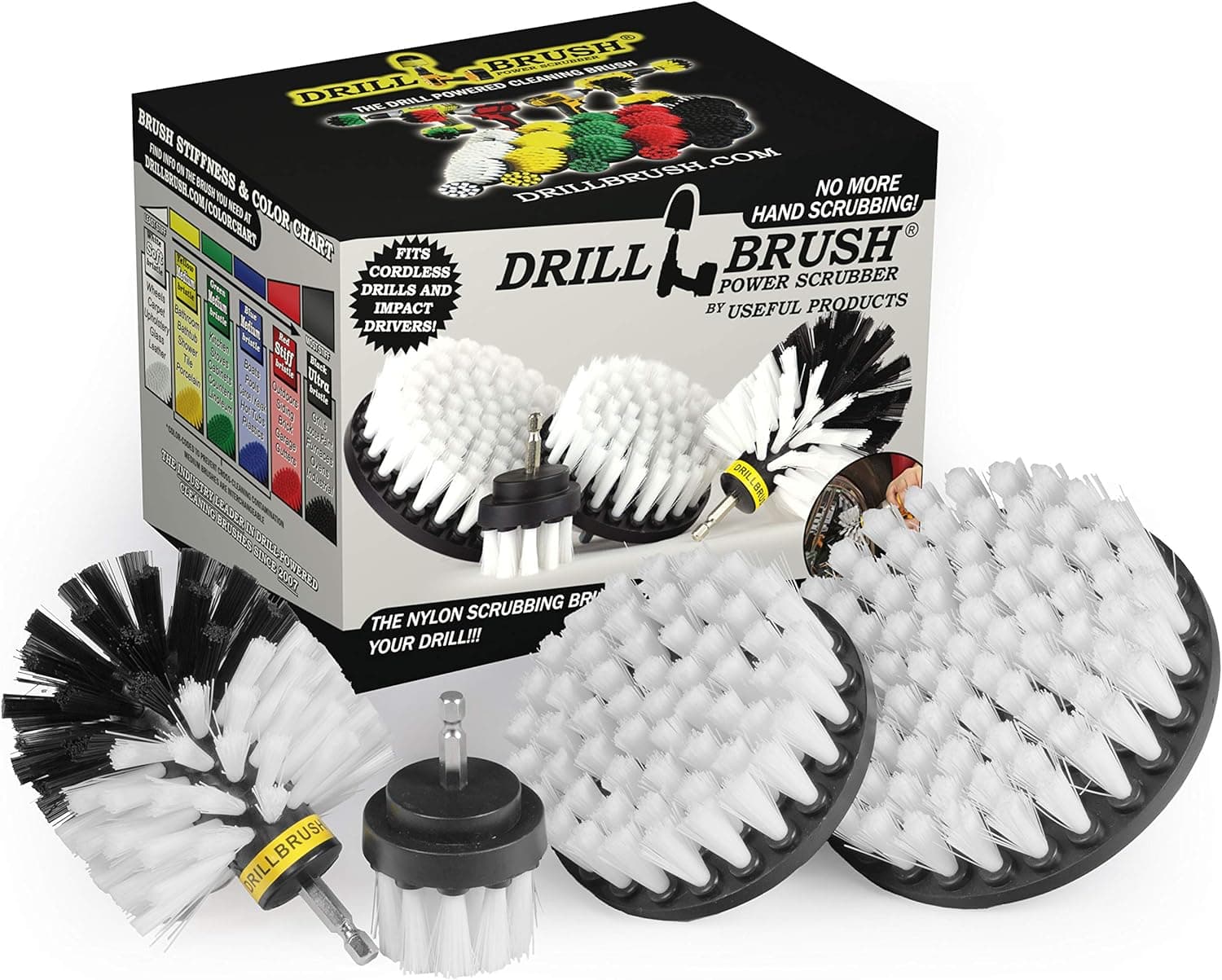 Drillbrush Interior Car Detailing Drill Brush Set - Soft Bristle Power Scrubber for Upholstery,
