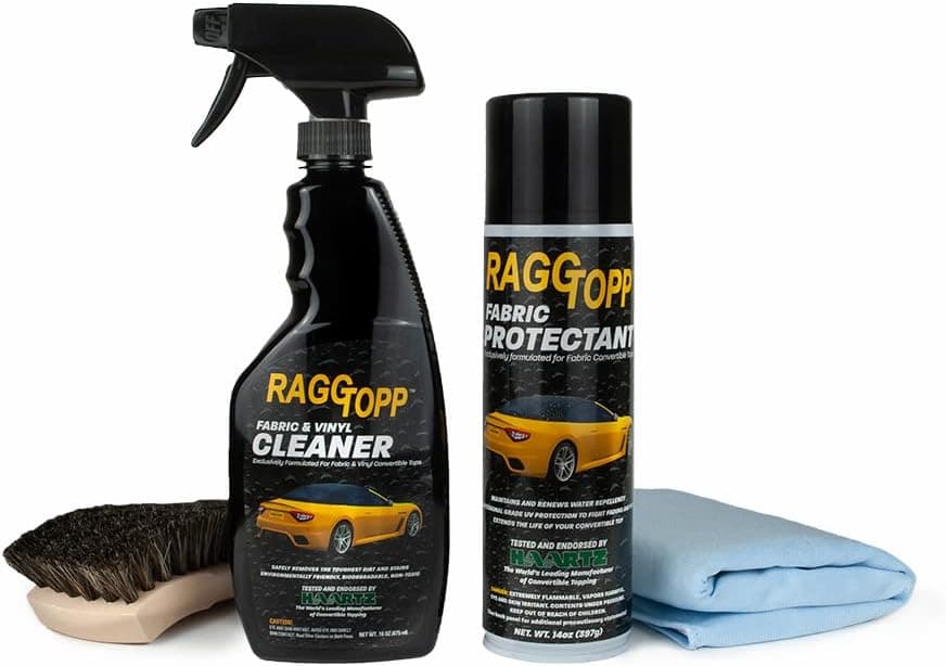 RAGGTOPP Fabric Convertible Top Cleaner & Protectant Kit with Brush & Glass Towel