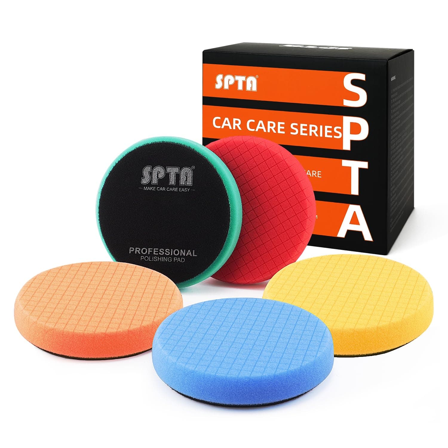 SPTA 5-Pack 5.5 inch Foam Cutting/Polishing Pad Kit