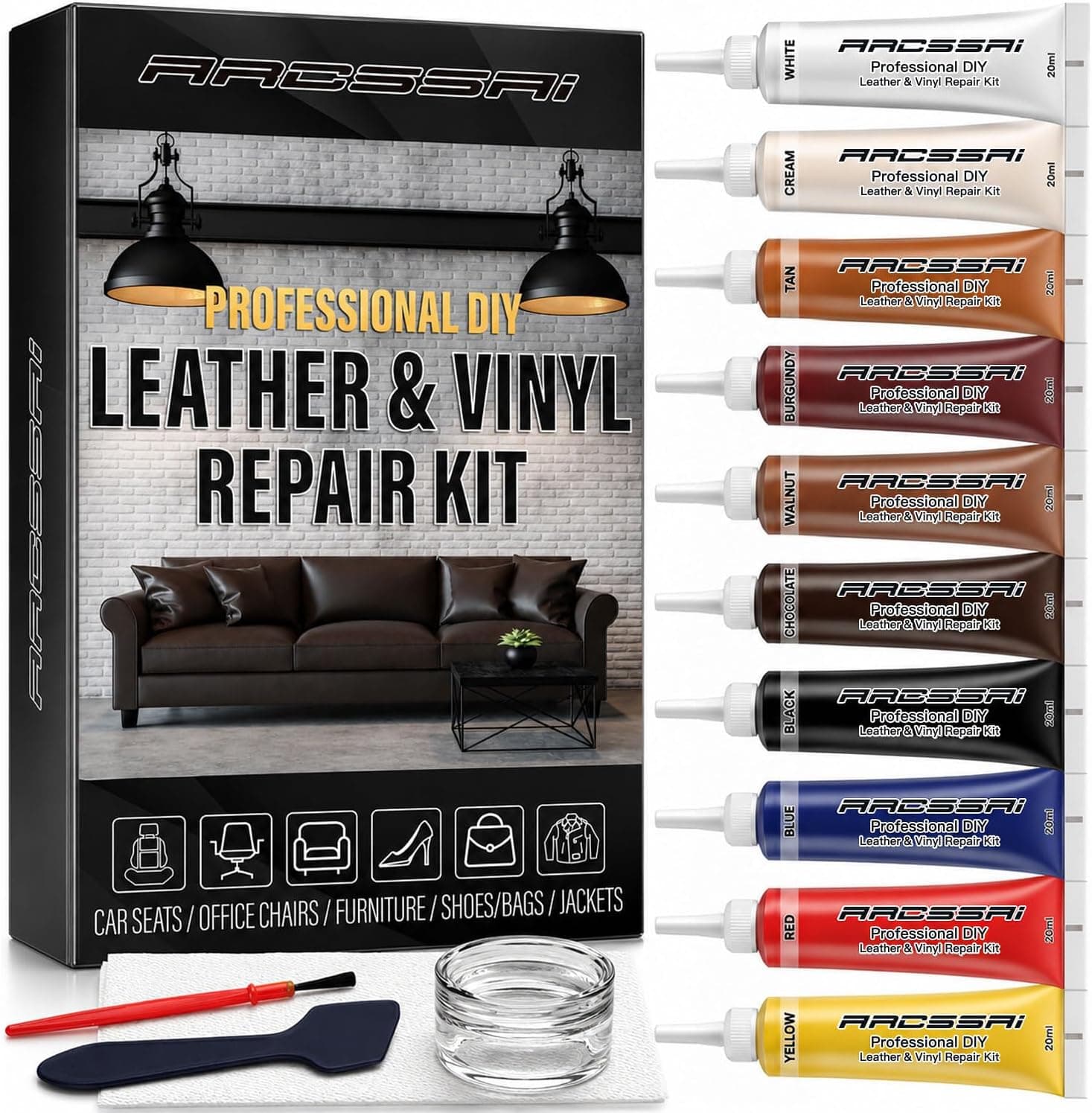 ARCSSAI Leather Repair Kit Match Any Color