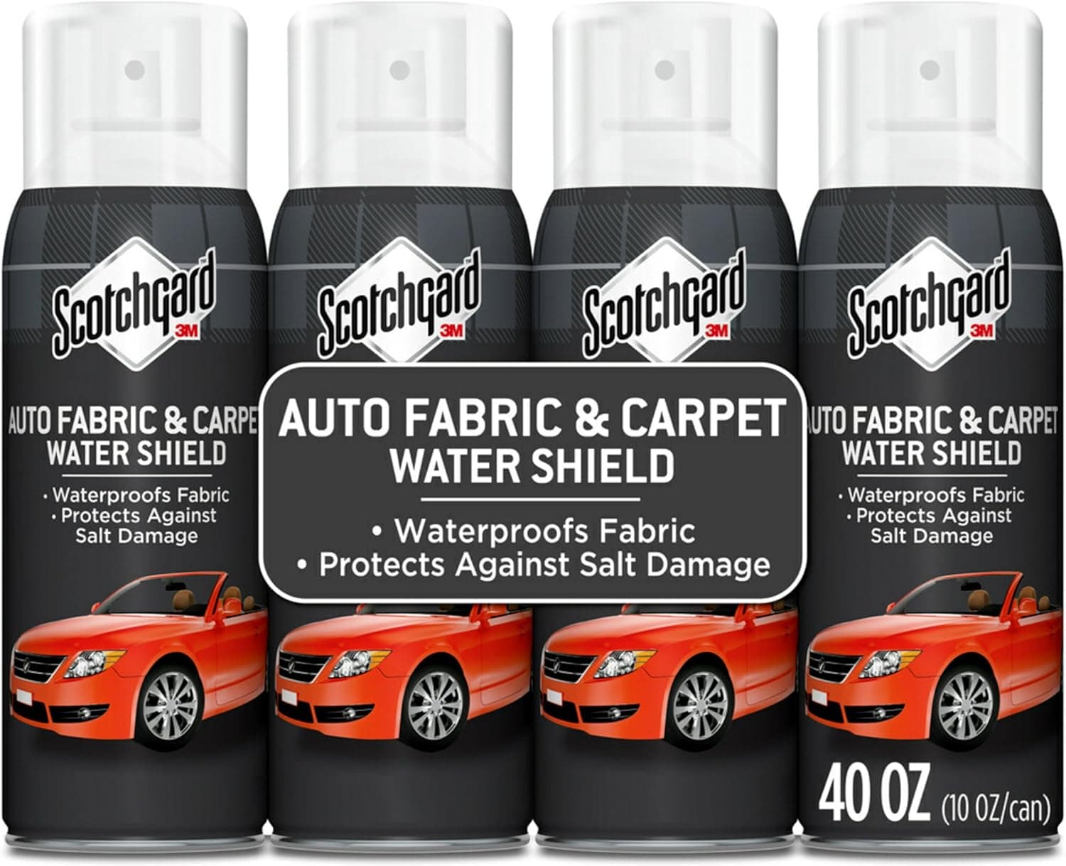 Scotchgard Auto Fabric & Carpet Water Shield, 40 Ounces (Four 10 oz Cans)