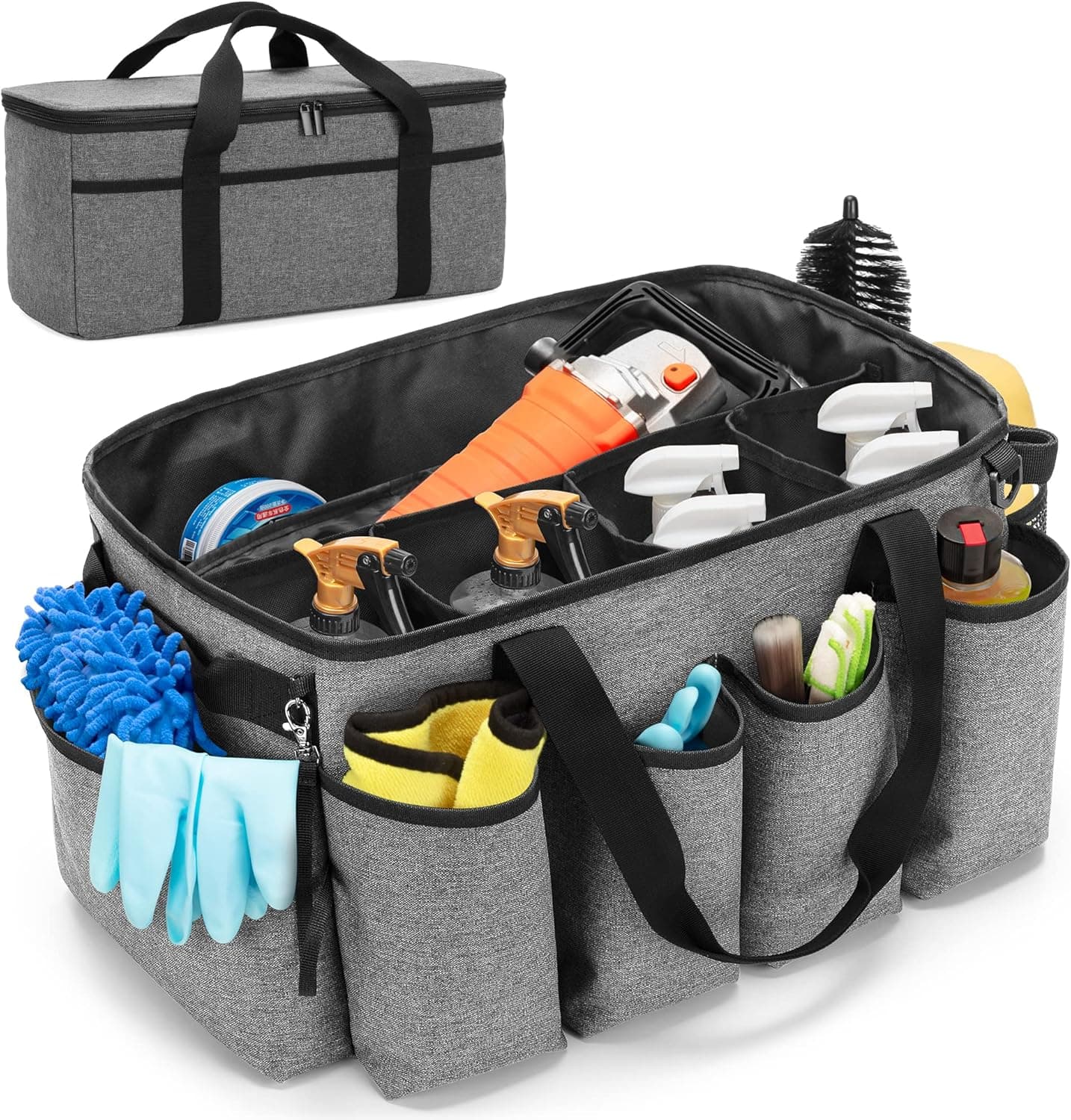 HODRANT Detailing Bag with Polisher Carry Bag & Trunk Organizer