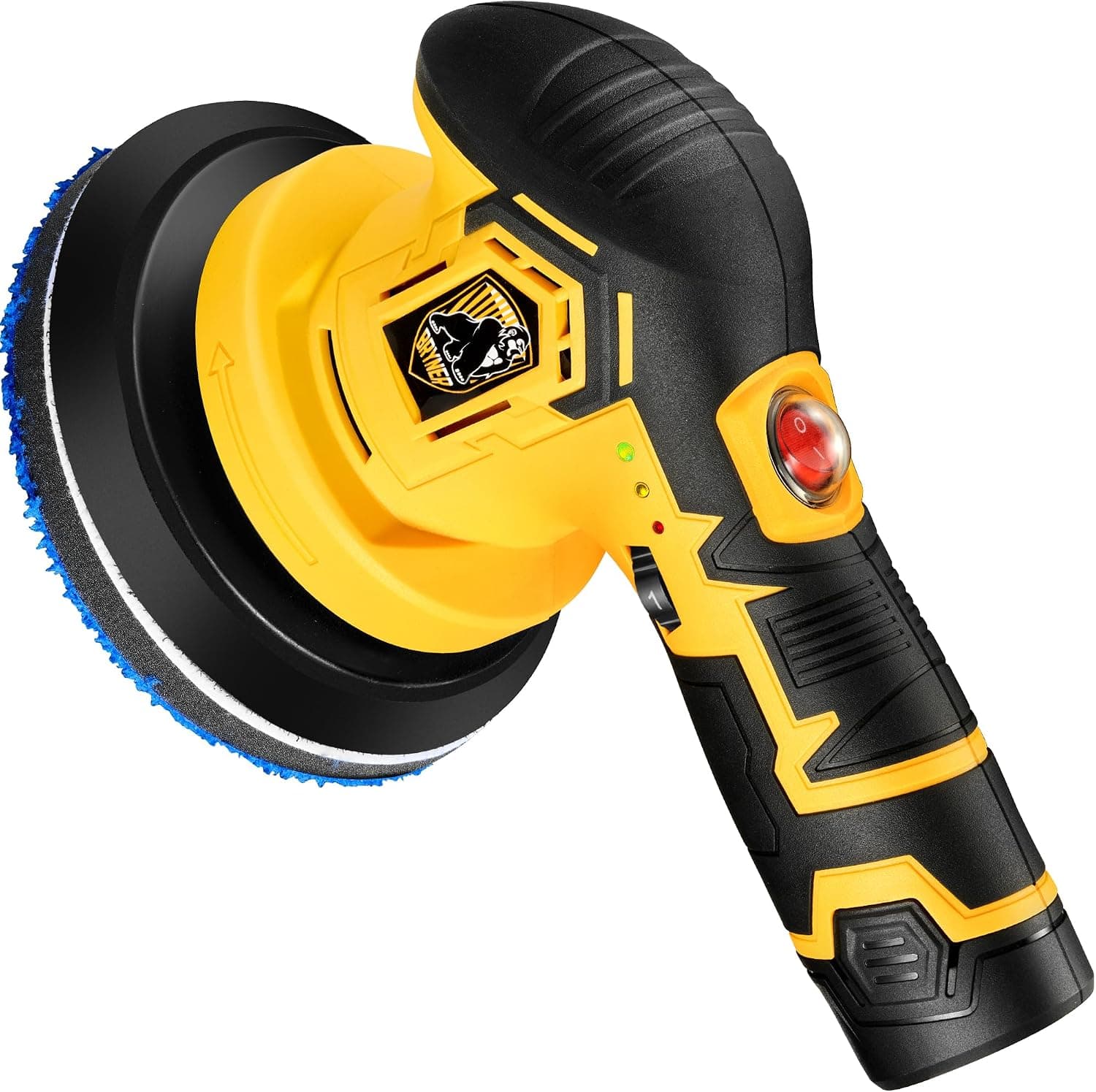 Cordless Car Buffer Polisher 6 inch, 2pcs 12V 2.0Ah Battery, 5000RPM, 6-Speed Kit
