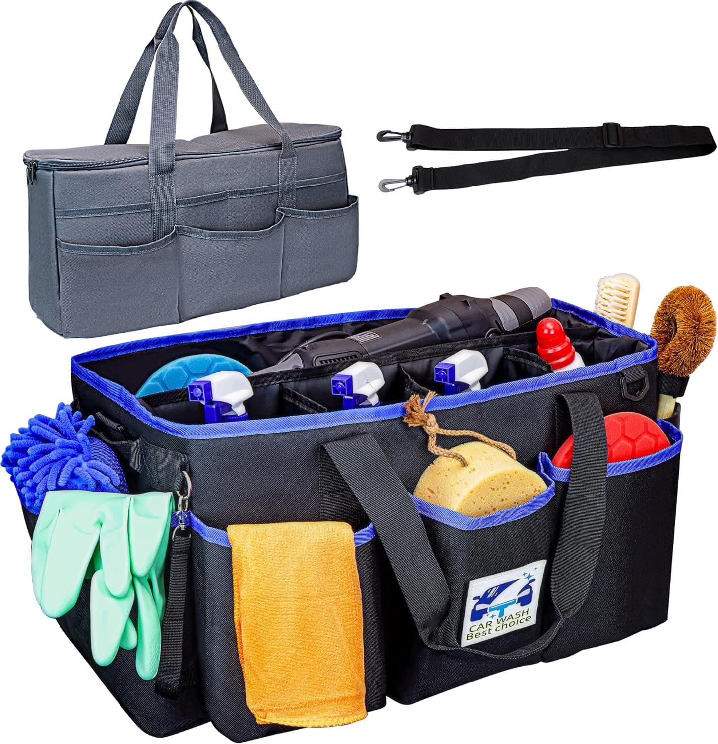 DOYOQI 2PCS Detailing Bag with Polisher Carry Bag & Trunk Organizer