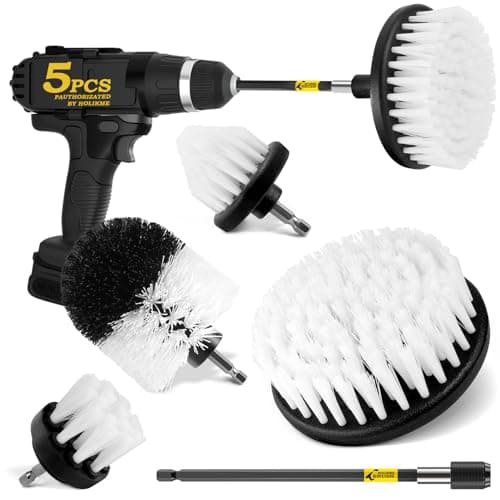 Holikme 5Pack Drill Brush Set with Extension for Car & Bath Detailing