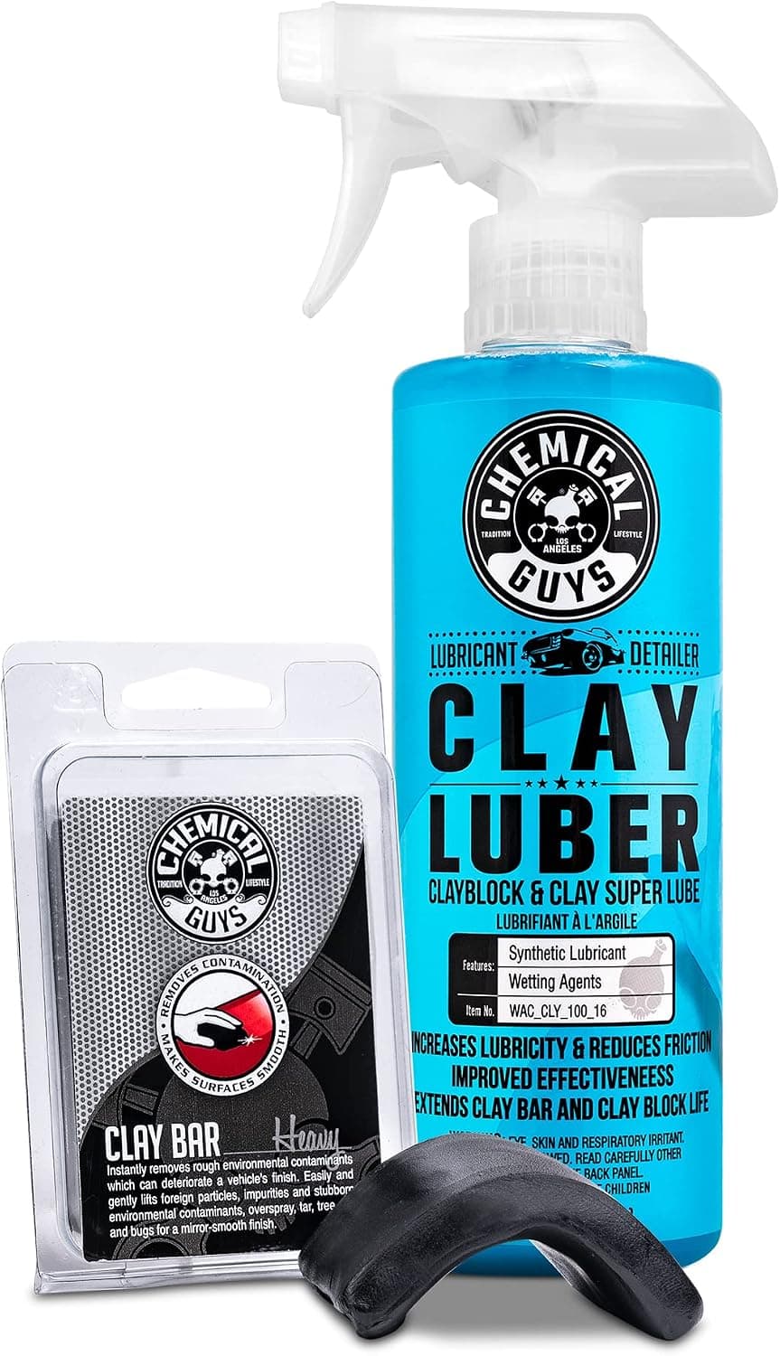 Chemical Guys Clay Bar Kit, Heavy Duty Clay Bar and Luber, 2-Piece